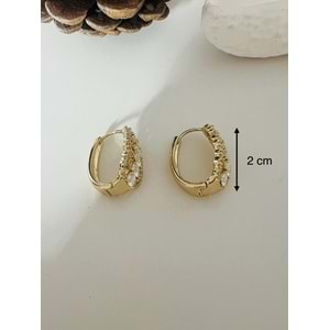 XUPING 14K TAŞLI KÜPE-GOLD RENK ACR8529