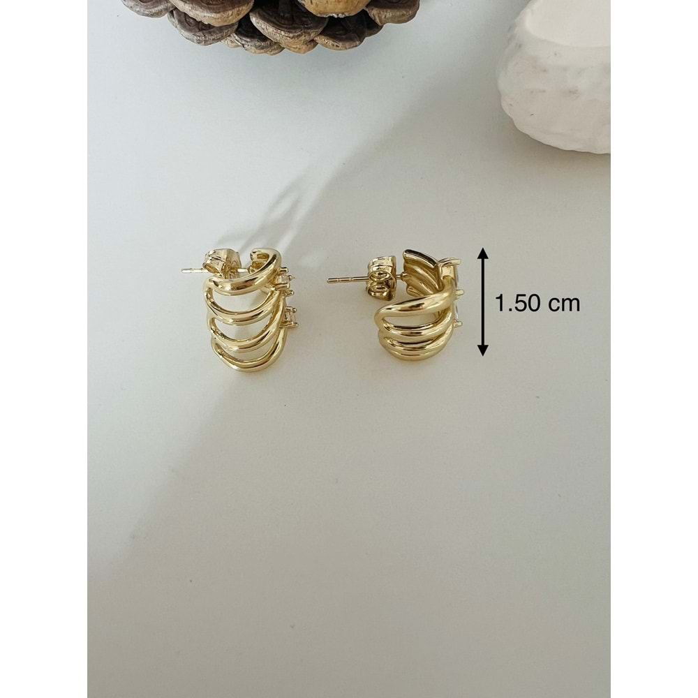 XUPING 14K DÖRTLÜ GÖRÜNÜMLÜ KÜPE-GOLD RENK ACR8539