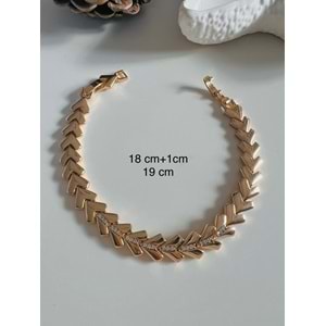 XUPING TAŞLI, SIRALI KALP BİLEKLİK 18+1CM-ROSE RENK ACR8563