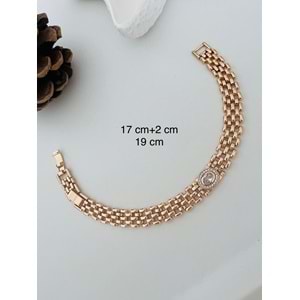 XUPING OVAL TEK TAŞLI KORDON BİLEKLİK 17+2CM-ROSE RENK ACR8572