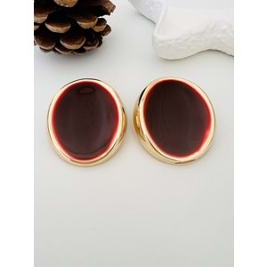 BORDO RENK MARKA MODEL BÜYÜK KÜPE-GOLD RENK ACR8578