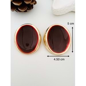 BORDO RENK MARKA MODEL BÜYÜK KÜPE-GOLD RENK ACR8578