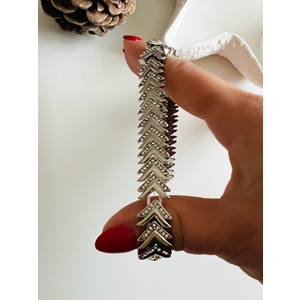 BALIK SIRTI MODEL LASTİKLİ BİLEKLİK-GÜMÜŞ RENK ACR8597