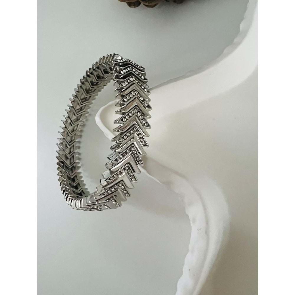 BALIK SIRTI MODEL LASTİKLİ BİLEKLİK-GÜMÜŞ RENK ACR8597