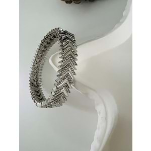 BALIK SIRTI MODEL LASTİKLİ BİLEKLİK-GÜMÜŞ RENK ACR8597