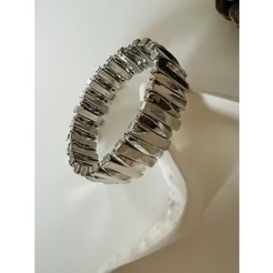 GÜMÜŞ RENK LASTİKLİ ÇUBUK BİLEKLİK ACR8598