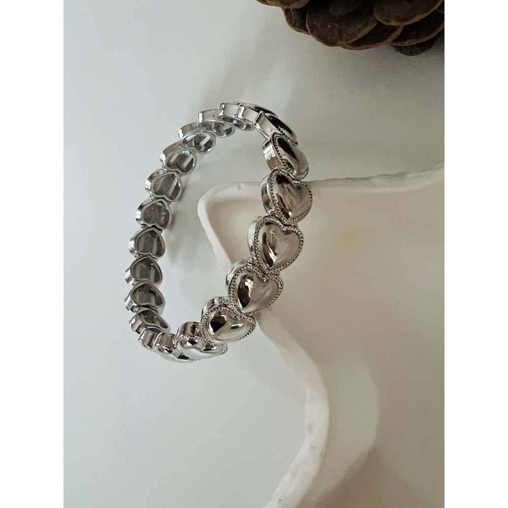 KALPLİ LASTİKLİ BİLEKLİK-GÜMÜŞ RENK ACR8604