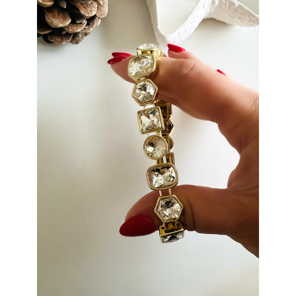 GOLD RENK KRİSTAL TAŞLI BİLEKLİK ACR8638