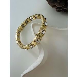 GOLD RENK KARE KRİSTAL TAŞLI, LASTİKLİ BİLEKLİK ACR8642