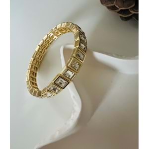 GOLD RENK KRİSTAL TAŞLI , LASTİKLİ BİLEKLİK ACR8644