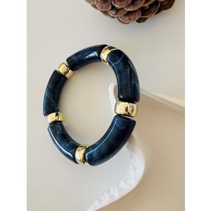 LACİVERT HARELİ, LASTİKLİ BİLEKLİK ACR8696