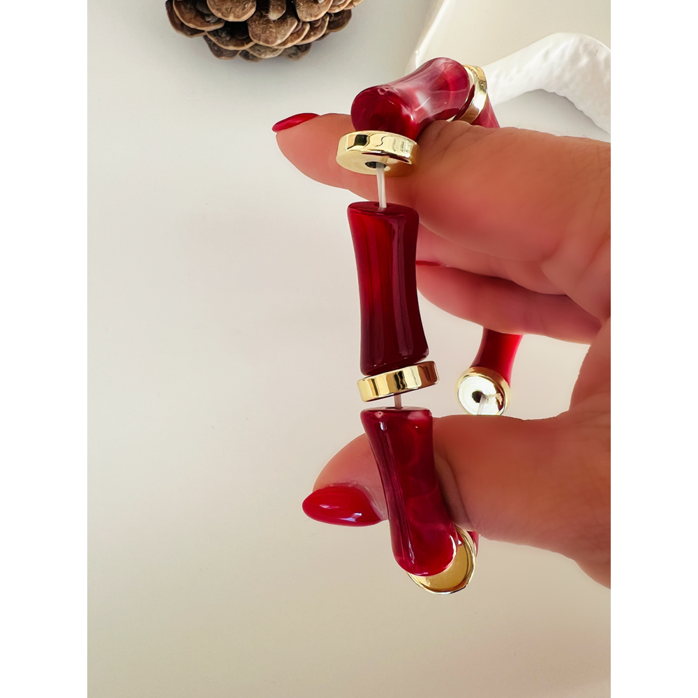 KIRMIZI HARELİ LASTİKLİ BİLEKLİK ACR8698