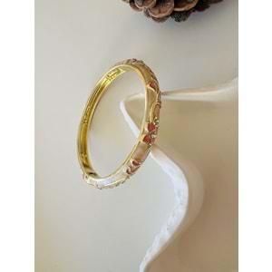 ÖZEL SERİ KREM MİNELİ, PEMBE ÇİÇEKLİ KELEPÇE ACR8702