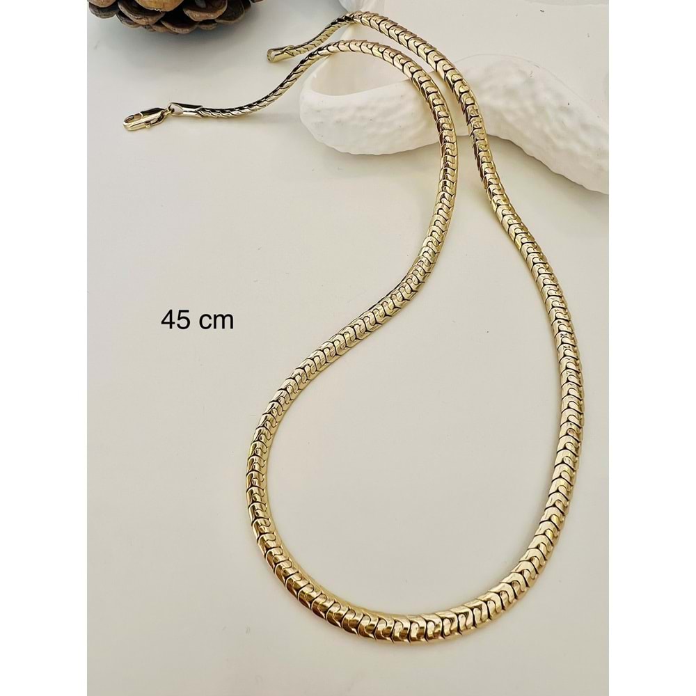 XUPING 14K ÖRGÜ ZİNCİR KOLYE 45CM-GOLD RENK ACR8911