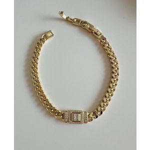 XUPING 14K BAGET GURMET BİLEKLİK 18+2CM-GOLD RENK ACR8966