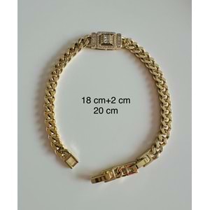 XUPING 14K BAGET GURMET BİLEKLİK 18+2CM-GOLD RENK ACR8966