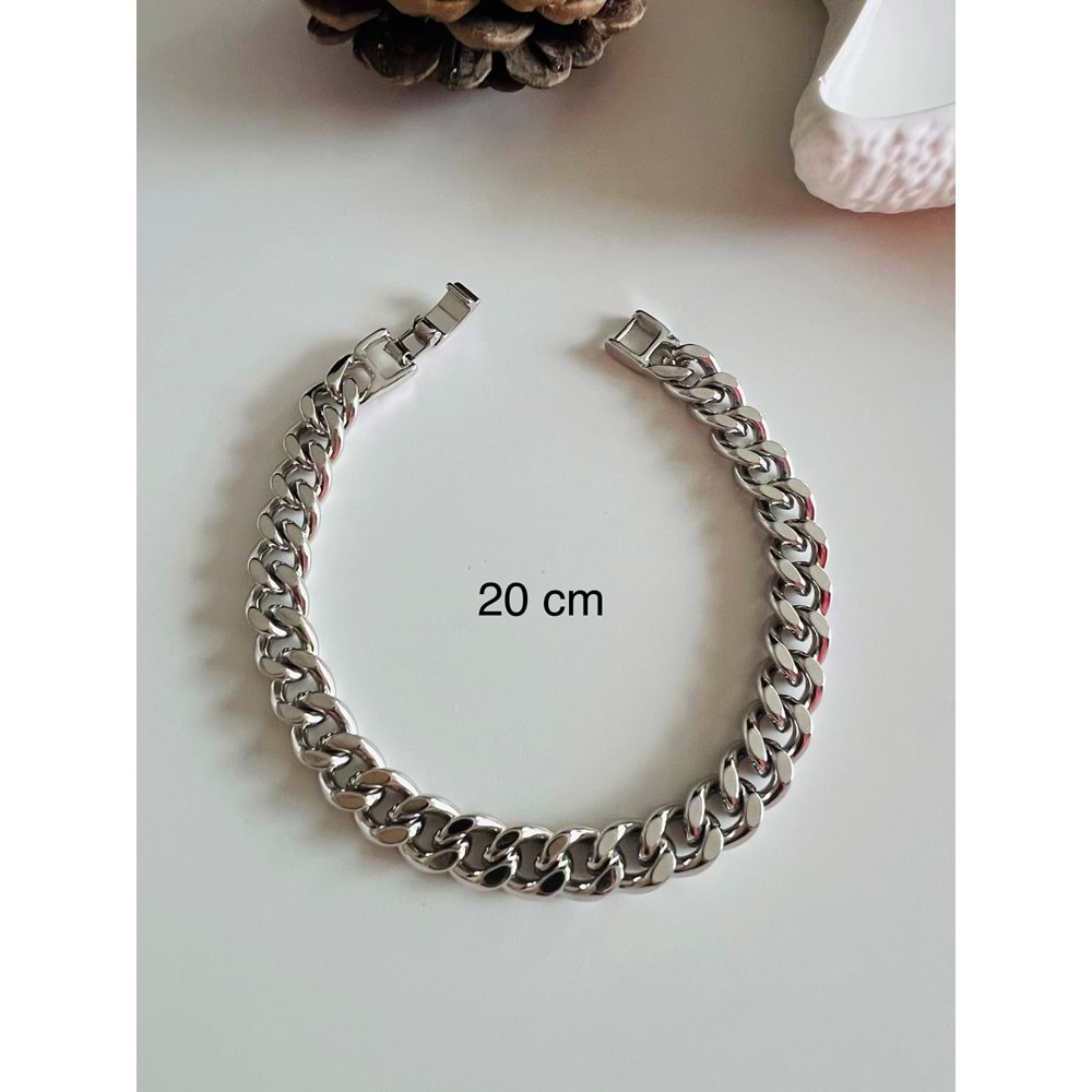 XUPING ZİNCİR MODEL BİLEKLİK 20CM-GÜMÜŞ RENK ACR9055