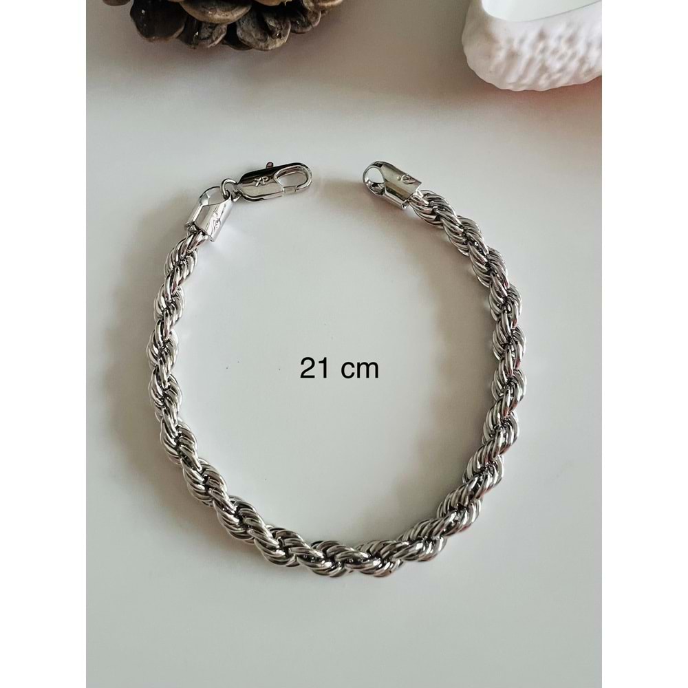 XUPING BURGU BİLEKLİK 21CM-GÜMÜŞ RENK ACR9056