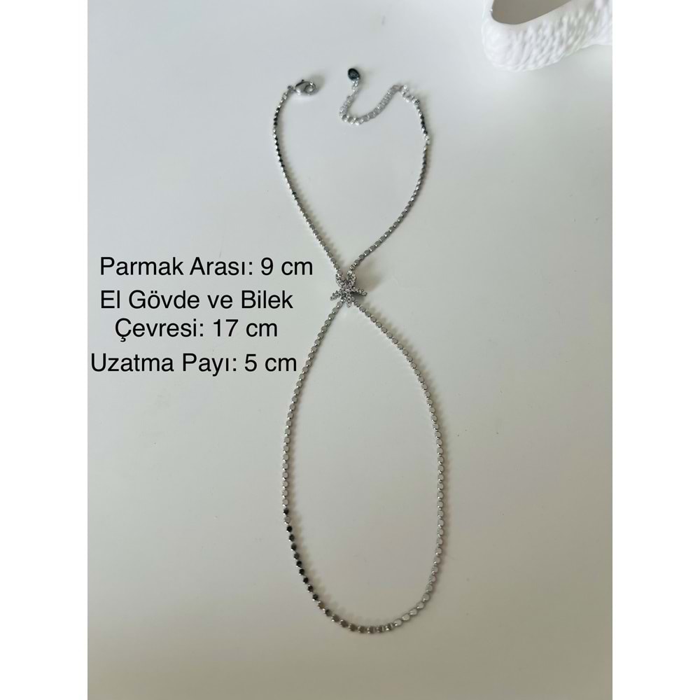 ÖZEL SERİ, PUL ZİNCİRLİ, DENİZ YILDIZI ŞAHMERAN-GÜMÜŞ RENK ACR9151