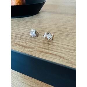 XUPING GÜMÜŞ RENK KARE TAŞLI MİNİMAL KÜPE 4MM ACR9503