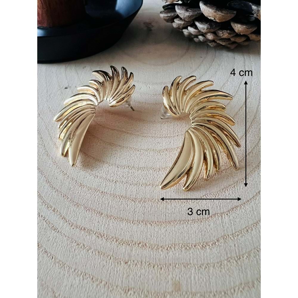 GOLD RENK KANAT KÜPE ACR9699