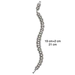 XUPING GÜMÜŞ RENK YUVARLAK TAŞLI BİLEKLİK 19+2CM ACR9721