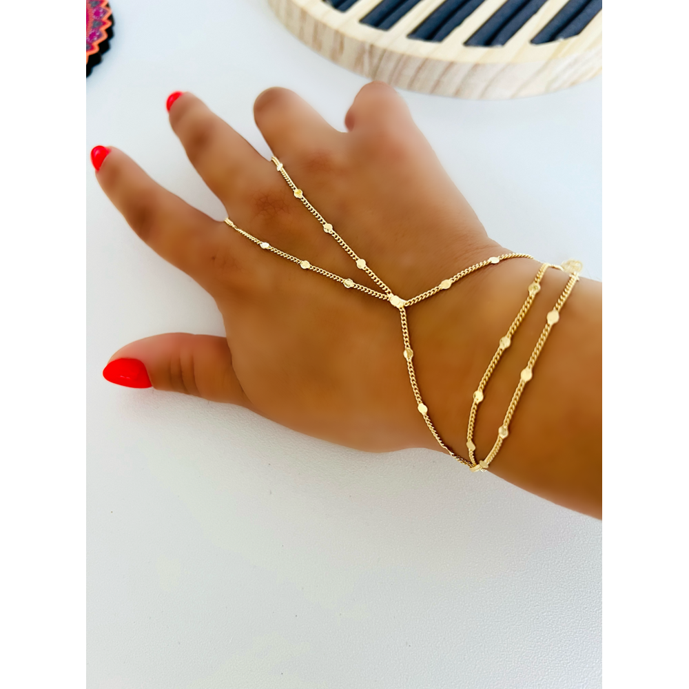 ÖZEL SERİ BİLEKTEN AYARANABİLİR PUL ZİNCİRLİ ŞAHMERAN GOLD ACR9724