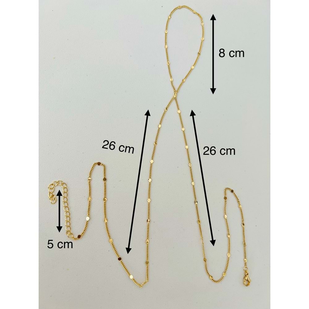 ÖZEL SERİ BİLEKTEN AYARANABİLİR PUL ZİNCİRLİ ŞAHMERAN GOLD ACR9724