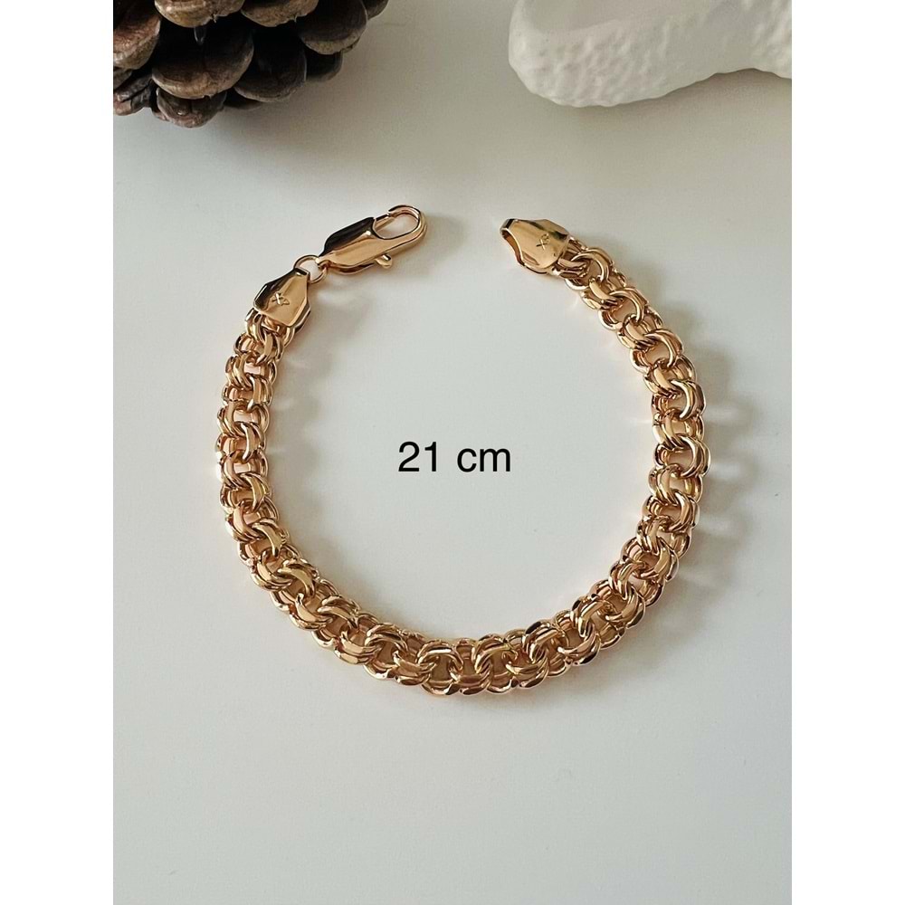 XUPING ROSE RENK İÇ İÇE GEÇMELİ ZİNCİR BİLEKLİK 21CM ACR9733