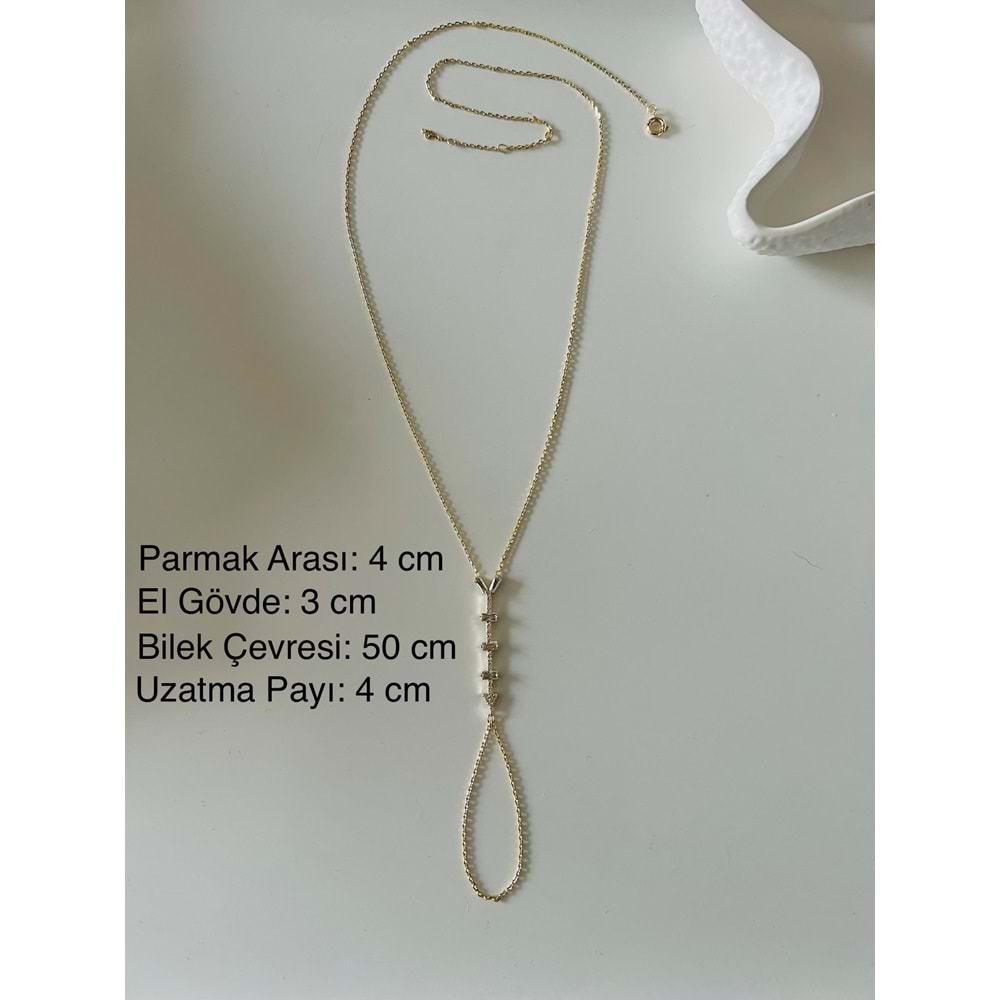 BİLEKTEN ÇİFT DOLAMALI, BAGET TAŞLI OK ŞAHMERAN-GOLD RENK ACR9737