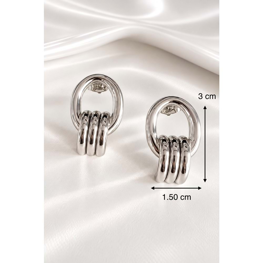 XUPING GÜMÜŞ RENK TASARIM HALKA KÜPE ACR9785