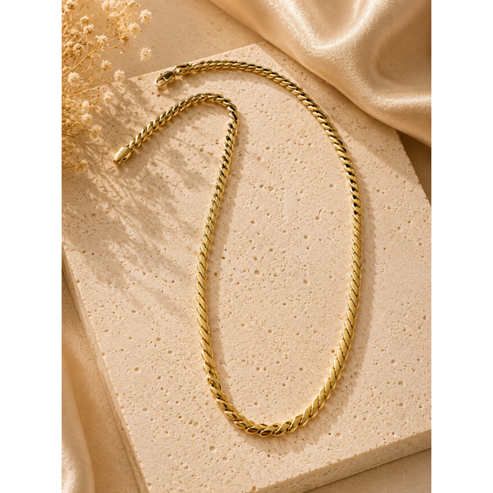 XUPING 14K GOLD RENK, BÜKLÜM KOLYE 50CM ACR9800