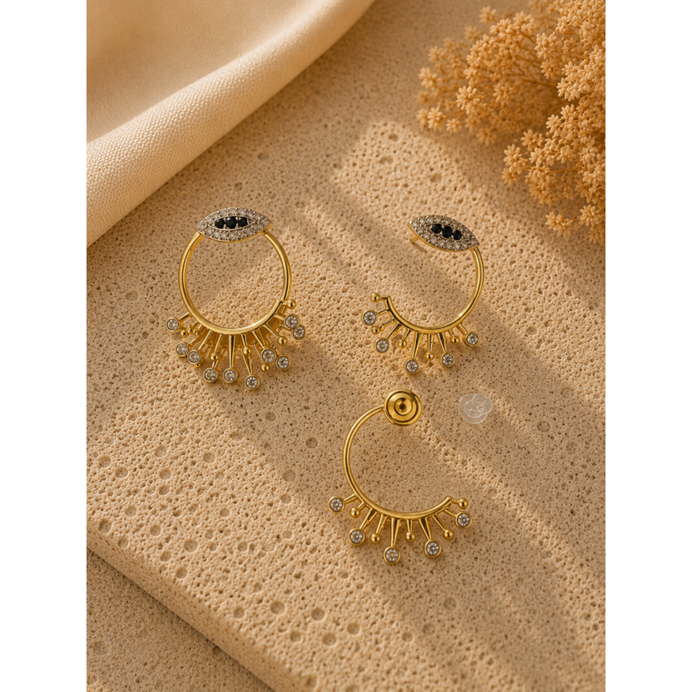 YELPAZE DETAYLI, GOLD RENK, GÖZ KÜPE ACR9809