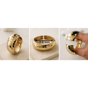 GENİŞ BAKLAVA DESENLİ, GOLD RENK, MODERN VE ŞIK KELEPÇE, BİLEZİK ACR9816