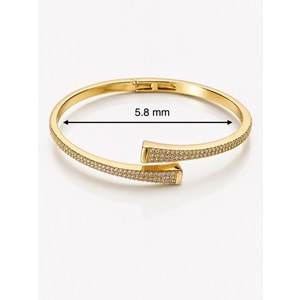 PREMİUM SERİ, GOLD RENK, ZİRKON TAŞLI KELEPÇE ACR9829