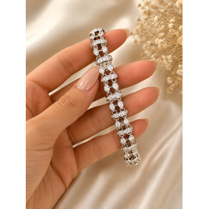 XUPING GÜMÜŞ RENK İKİLİ GÖRÜNÜMLÜ DAMLA BİLEKLİK 17+2CM ACR9840