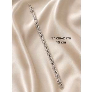 XUPING GÜMÜŞ RENK İKİLİ GÖRÜNÜMLÜ DAMLA BİLEKLİK 17+2CM ACR9840