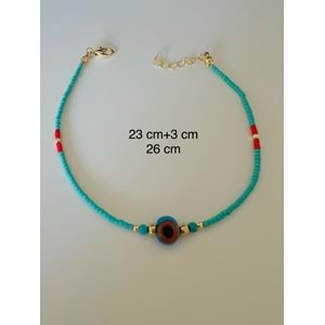 YEŞİL BONCUKLU NAZAR HALHAL 23+3CM ACR9849
