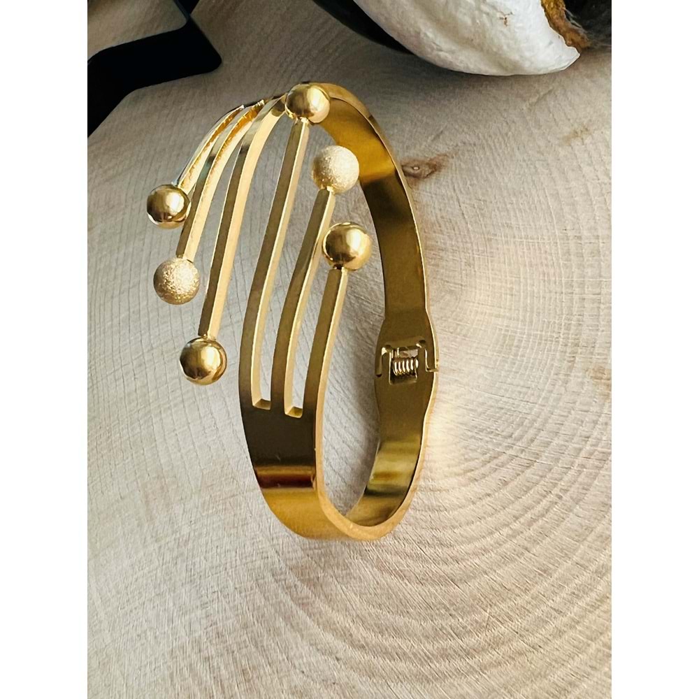 GOLD RENK DORİKALI ÇELİK KELEPÇE ACR9859