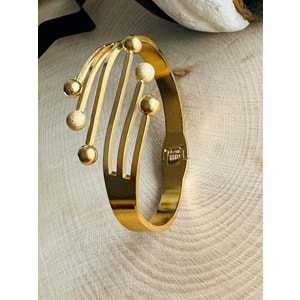 GOLD RENK DORİKALI ÇELİK KELEPÇE ACR9859